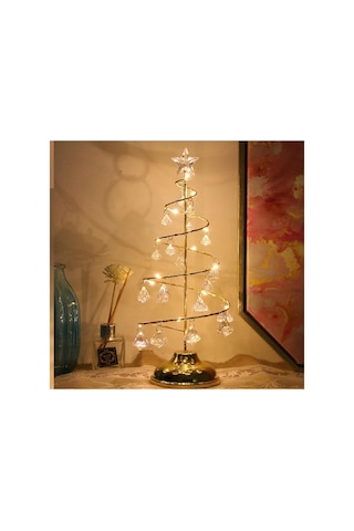 Yapay Kristal Elmaslı Led Işıklı Yılbaşı Ağacı Noel Süs Dekor Diğer