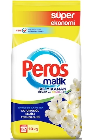 Peros Matik Toz Çamaşır Deterjanı 40kg Yasemin Çiçeği Beyaz-renkl