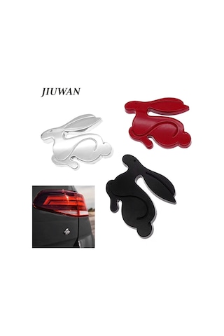 Kırmızı-evrensel 1 Adet 3d Metal Koşu Tavşan Amblemi Arka Bagaj Rozeti Karikatürler Araba Styling Çıkartması Vw Jetta G