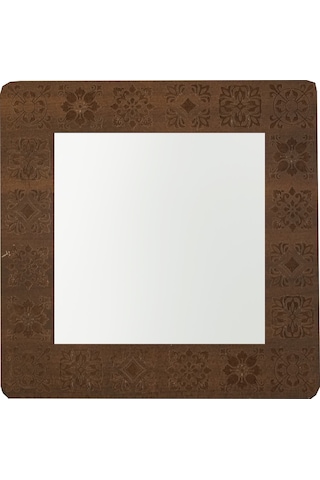 Çiçek Desenli Ahşap Dekoratif Ayna Ahşap