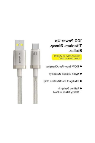 Zyzqstore Pazly 2.0m Usb Type-c Titan Serisi 100w Hızlı Şarj Kablosu - Baseus Kalite