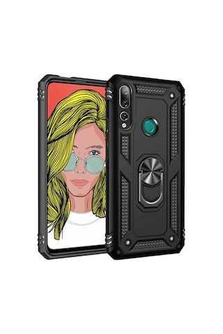 Huawei Y9 Prime 2019 Yüzüklü Standli Vega Kilif Ekran Koruyucu 510330787