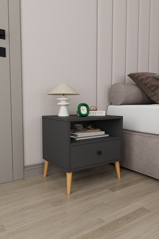 Modern Çekmeceli Komodin Şifonyer %100 Mdf Çok Amaçlı Organizer Kmd02 Antrasit