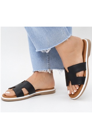 N Napa Shoe Np.1202.siyah Deri Terlik