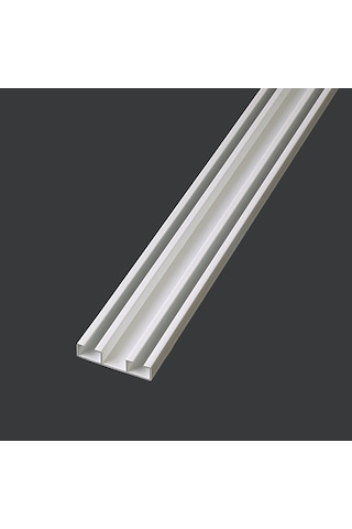 İki Kanallı Beyaz Alüminyum Perde Rayı (İkili Korniş)