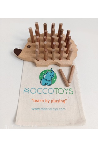 Montessori Tak Çıkar Ahsap Kirpi Oyunu