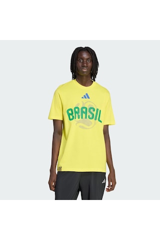 Adidas Jz8923 Bra Olp Tee Erkek Fıfa Dünya Kupası 26 Brezilya Tişörtü Sarı