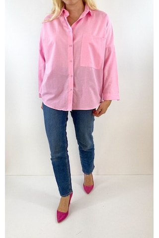 Modaonna Kadın Pembe Boyfriend Gömlek Pembe