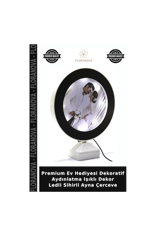 Premium Ev Hediyesi Dekoratif Aydınlatma Işıklı Dekor Ledli Sihirli Ayna Çerceve