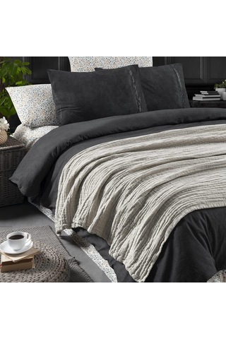 Rustik 3 Kat Keten Çift Taraflı Süper Yumuşak Nefes Alabilen Dört Mevsim Throw Koltuk Şalı 140x190cm Koltuk Ör Çok Renkli