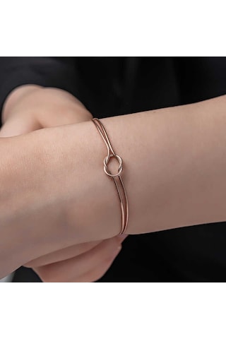 Cruse 925 Ayar Gümüş Rose Aşk Düğüm Kadın Bileklik