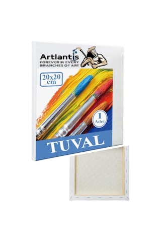 Mini Şövale 20x20 Cm Tuval 3 Ml Akrilik Boya 6 Renk Ve Fırça 1 Paket 20x20 Mini Tuval Masaüstü Küçük Şövale B Diğer