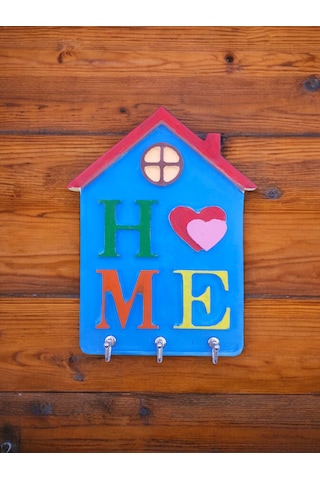 Kendin Boya Ev Anahtar Askısı,2 Farklı Fırça Ve 6lı Akrilik Boya