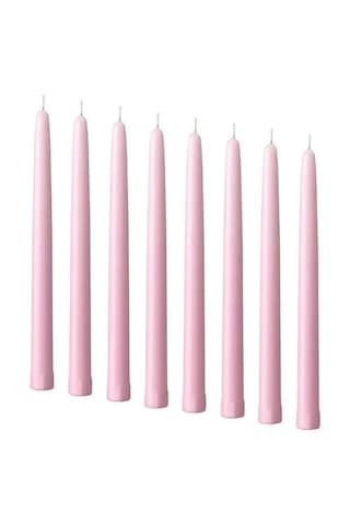Sumuhome Klokhet 8 Adet 25 Cm Mum Açık Pembe Şamdan Mumu