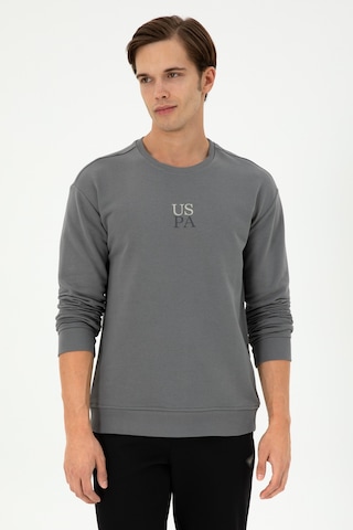 U.S. Polo Assn. Erkek Comfort Fit Bisiklet Yaka Gri Basic Sweatshirt 50293420-VR024