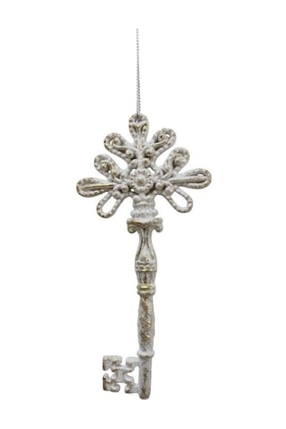 Yılbaşı Ağaç Süsü Anahtar Asılabilir Simli Dekoratif Süs 15 Cm Anahtar