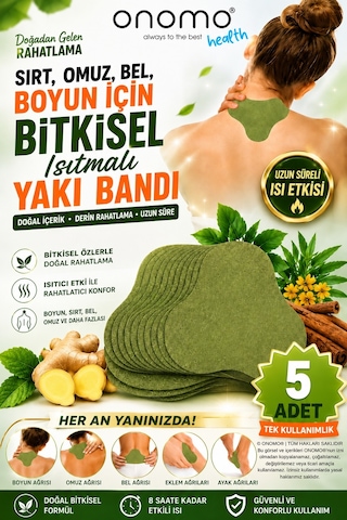 Health Sırt, Omuz, Bel, Boyun, Fıtık Için Bitkisel Isıtmalı Fizik Yakı Bandı 5 Adet