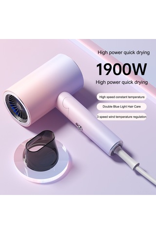 Skycity 1900w Ev Ve Seyahat Kullanıma Uygun Katlanabilir Saç Kurutucu - Akıllı Sıcaklık Kontrolü, Mavi Işık Saç Koruma, 3 Ayar Güçlü/yumuşak Rüzgar, Isı - Beyaz, Avrupa Standartı 220-240v