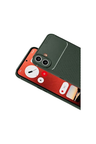 Nothing Phone Nothing Cmf Phone 1 Uyumlu Kılıf Karbon Tasarım Kamera Korumalı Silikon Telefon Kılıfı Kapak Koyu Yeşil