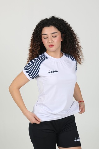 Diadora Bahia Kadın Tişört Beyaz Lacivert