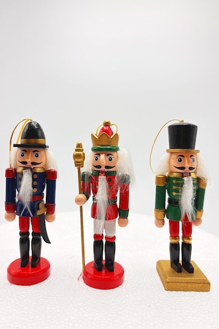 Premium Collection 3'lü 12.5 Cm Kurşun Asker Seti Dekoratif Yılbaşı Süsü