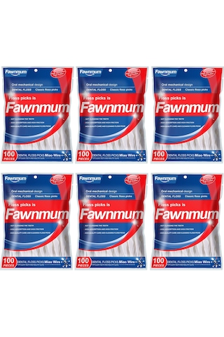 Samdoo 6 Adet Portatif Mentol Aromalı Diş İpi, 50m/adet Beyaz Paket