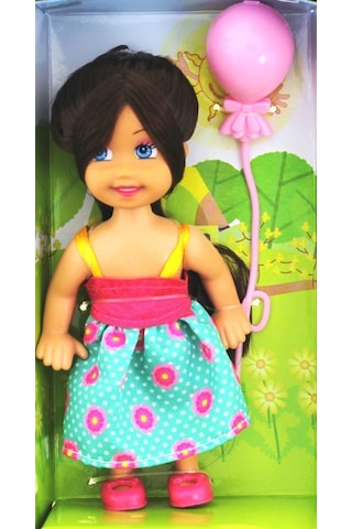 Cute Girl Pembe Balonlu Kumral Mini Bebek Nhr