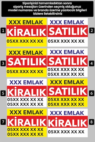 Emlakçı Satılık/kiralık Emlak Branda Afiş Pankart 70x50cm