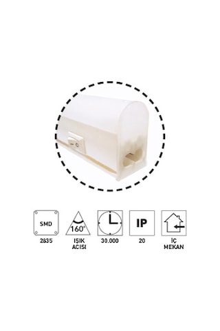 18W Anahtarlı Led Bant Armatür Beyaz