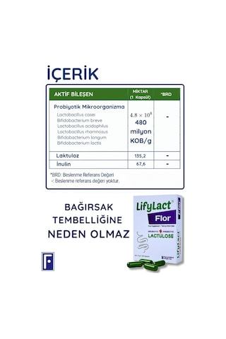 Flor Probiyotik Kapsül , Prebiyotik , Laktuloz, 3'lü Avantaj Paketi