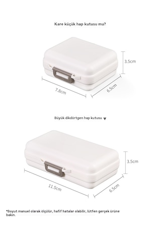 Taşınabilir İlaç Dağıtım Kutusu-beyaz Dikdörtgen