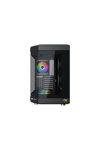 Xigmatek En41938 Cubı Siyah Type-c+3 Yön Temperli Cam 6x12cm Argb E-atx Gaming Oyuncu Kasa