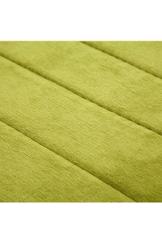 Neevoyu Yeşil Dikey Çizgili Kalın Koral Yün Banyo Paspası - Anti Kayma, Kir Tutucu, Hafif Temizleme - 40x60 Cm Diğer