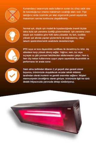 Vetra 2500 Watt Gsv25 Su Dayanıklı Seramik Camlı Elektrikli Isıtıcı-siyah