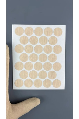 Mebel'naa Furnitura Mystery Kendinden Yapışkanlı Mobilya Tapası D-18 Mm 32 Adet 328077488 Açık Kahverengi