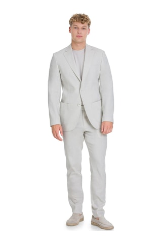 Hatemoğlu Bej Slim Fit Mono Yaka Keten Takım Elbise 29703 Bej
