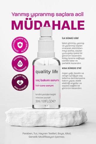 Ql Argan ve Keratin Saç Serumu 30 ML