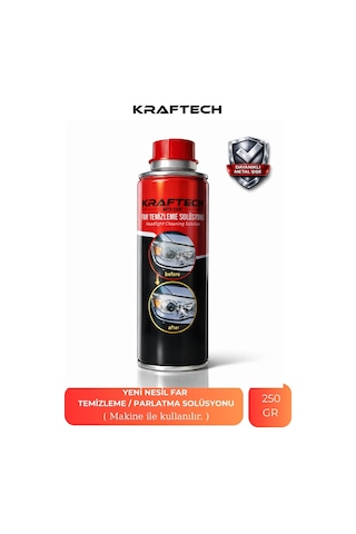 Kraftech Yeni Nesil Premium I Buharlı Far Temizleme Sıvısı Ve Parlatma Solüsyonu I Kloroform Uyumlu I 250 G