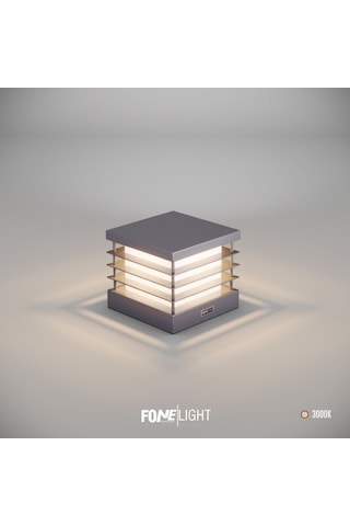 FoneLight Postila 18 cm LED Set Üstü Bahçe Aydınlatma Armatürü Antrasit Alüminyum IP65 Bahçe Duvar Aydınlatması