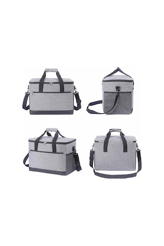 Yaozixa 30l Büyük Kapasiteli Oxford Kumaş Isı Saklama Çantası - Dış Mekan Piknik, Kamp İçin Su Geçirmez Buz Çantası Bej Büyük Boy Yan Eldivenli Bej