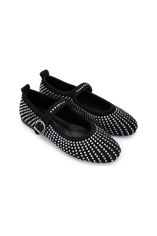 Tamer Tanca Kadın Hakiki Deri Siyah Süet Babet Ayakkabı 970 7988 Bn Ayk 25 Sıyah Suet Siyah Süet