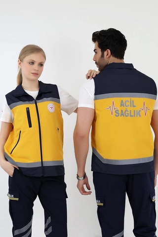 Acil Sağlık Sarı Unisex Yazlık Yelek