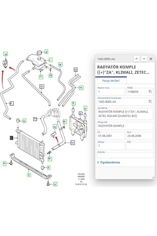 Su Radyatörü Mekanik Ford Fiesta Ka Iv Klimalı 1.25ı M-t 96 Kal342275 - Xs6h8005fa