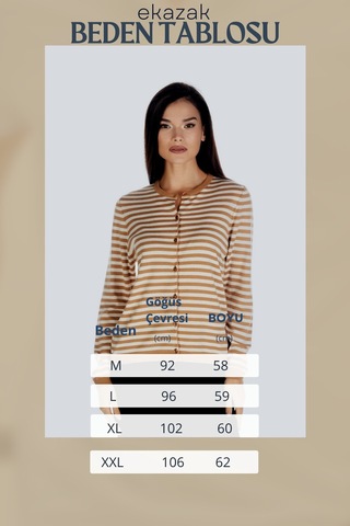 Solo Çizgili Örme Triko Hırka 001