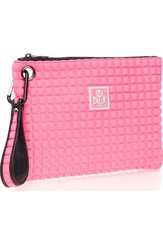 Bilik Deri Pembe Kumaş Kadın Portföy & Clutch Çanta Melis