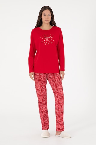 U.S. Polo Assn. Kadın Kırmızı Yılbaşı Temalı Pijama Takımı 50303406-VR030