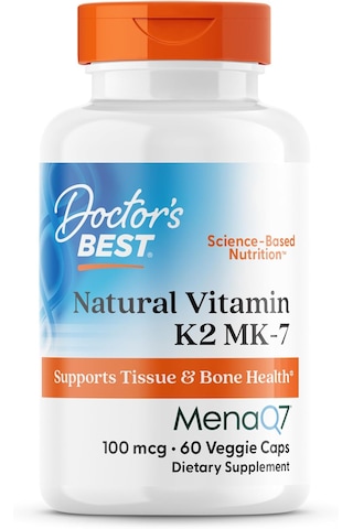 Doctor's Best Natural Vitamin K2 Mk7 Men & Women - Bone Health 100 Mcg Menaq7 Calcium 60 Veg