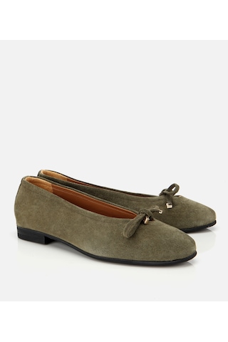 Hotiç Kadın Süet Deri Haki Fiyonk Detaylı Babet 01ayh315440a880 01ayh315440a880 Yeşil