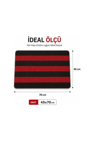 Delta Cc004a Kırmızı Siyah Kaymaz Taban Nem Alıcı Toz Alıcı Kapı Önü Paspası Uv Dayanıklı 45x70 Cm