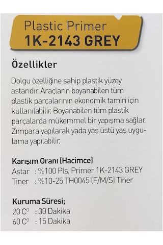 Kcc 1K 2143 Plastik Gri Astar 1Lt